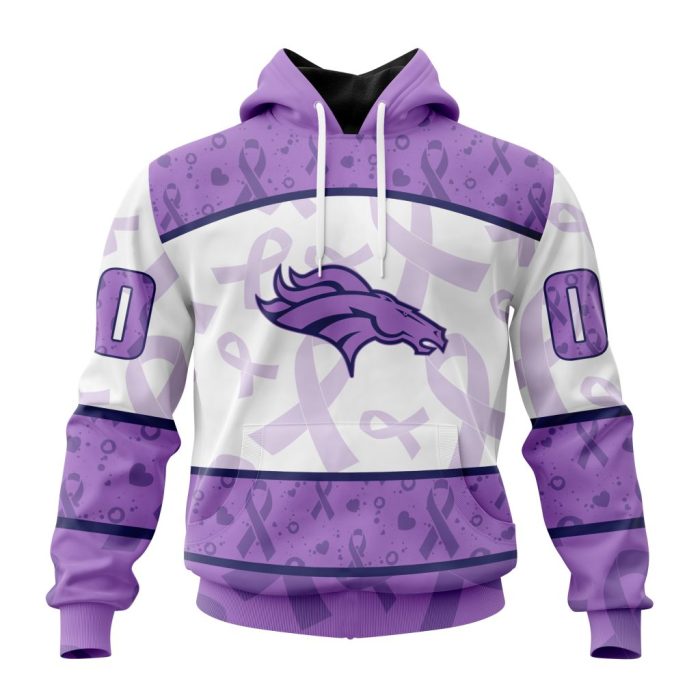 Personalized NFL Denver Broncos Special Lavender Fights Cancer Unisex Hoodie TH1379