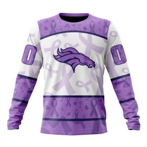 Personalized NFL Denver Broncos Special Lavender Fights Cancer Unisex Sweatshirt SWS516