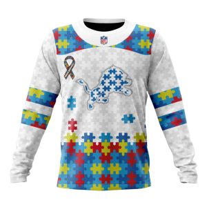 Personalized NFL Detroit Lions Autism Awareness Design Unisex Sweatshirt SWS524