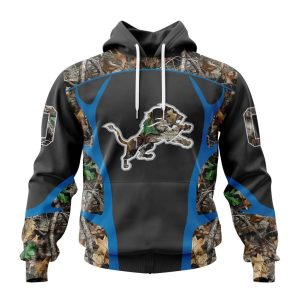 Personalized NFL Detroit Lions Camo Hunting Design Unisex Hoodie TH1388