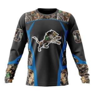Personalized NFL Detroit Lions Camo Hunting Design Unisex Sweatshirt SWS525