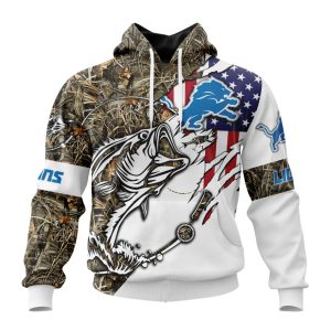 Personalized NFL Detroit Lions Fishing With Flag Of The United States Unisex Hoodie TH1390
