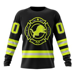 Personalized NFL Detroit Lions Special FireFighter Uniform Design Unisex Sweatshirt SWS533