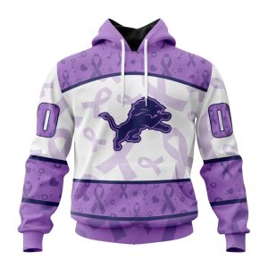 Personalized NFL Detroit Lions Special Lavender Fights Cancer Unisex Hoodie TH1398