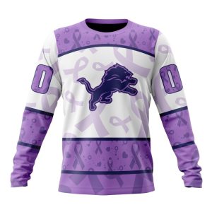 Personalized NFL Detroit Lions Special Lavender Fights Cancer Unisex Sweatshirt SWS535