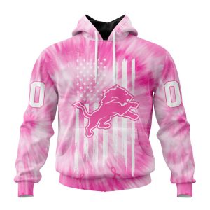 Personalized NFL Detroit Lions Special Pink Tie-Dye Unisex Hoodie TH1400