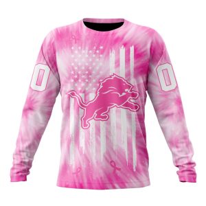 Personalized NFL Detroit Lions Special Pink Tie-Dye Unisex Sweatshirt SWS537