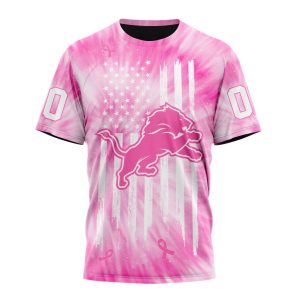 Personalized NFL Detroit Lions Special Pink Tie-Dye Unisex Tshirt TS3254