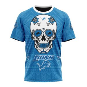 Personalized NFL Detroit Lions Specialized Kits For Dia De Muertos Unisex Tshirt TS3256