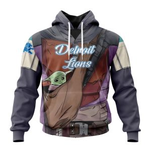 Personalized NFL Detroit Lions Specialized Mandalorian And Baby Yoda Unisex Hoodie TH1403