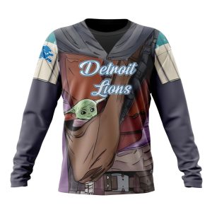 Personalized NFL Detroit Lions Specialized Mandalorian And Baby Yoda Unisex Sweatshirt SWS540