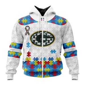 Personalized NFL Green Bay Packers Autism Awareness Design Unisex Hoodie TZH0712