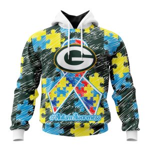 Personalized NFL Green Bay Packers Puzzle Autism Awareness Unisex Hoodie TH1414