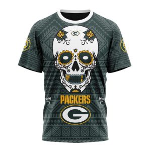 Personalized NFL Green Bay Packers Specialized Kits For Dia De Muertos Unisex Tshirt TS3276