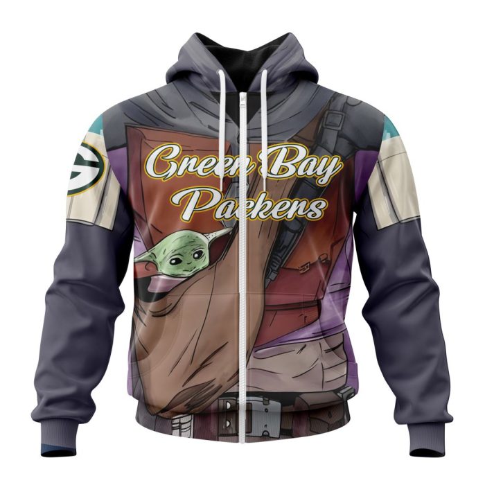 Personalized NFL Green Bay Packers Specialized Mandalorian And Baby Yoda Unisex Zip Hoodie TZH0729