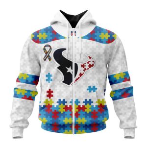 Personalized NFL Houston Texans Autism Awareness Design Unisex Hoodie TZH0732