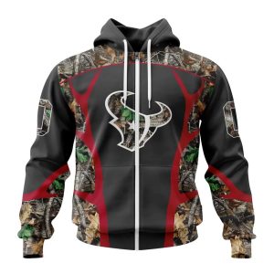 Personalized NFL Houston Texans Camo Hunting Design Unisex Hoodie TZH0733