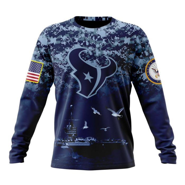 Personalized NFL Houston Texans Honor US Navy Veterans Unisex Sweatshirt SWS568
