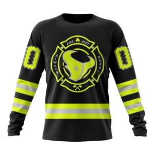 Personalized NFL Houston Texans Special FireFighter Uniform Design Unisex Sweatshirt SWS572
