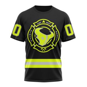 Personalized NFL Houston Texans Special FireFighter Uniform Design Unisex Tshirt TS3289