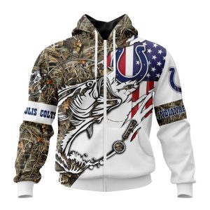 Personalized NFL Indianapolis Colts Fishing With Flag Of The United States Unisex Zip Hoodie TZH0755