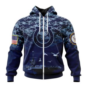 Personalized NFL Indianapolis Colts Honor US Navy Veterans Unisex Zip Hoodie TZH0757
