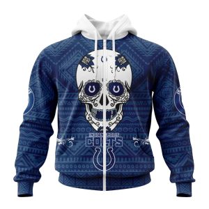 Personalized NFL Indianapolis Colts Specialized Kits For Dia De Muertos Unisex Zip Hoodie TZH0768