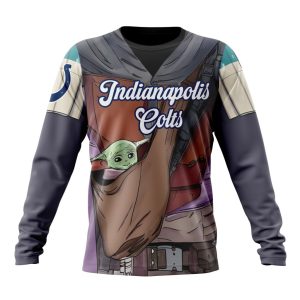Personalized NFL Indianapolis Colts Specialized Mandalorian And Baby Yoda Unisex Sweatshirt SWS600