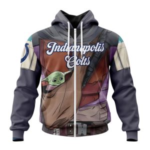 Personalized NFL Indianapolis Colts Specialized Mandalorian And Baby Yoda Unisex Zip Hoodie TZH0769