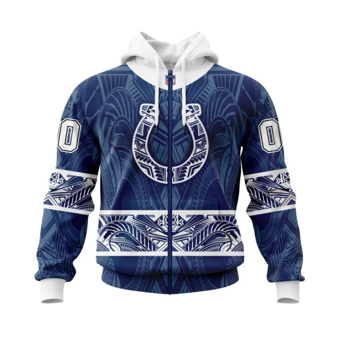Personalized NFL Indianapolis Colts Specialized Native With Samoa Culture Unisex Zip Hoodie TZH0770