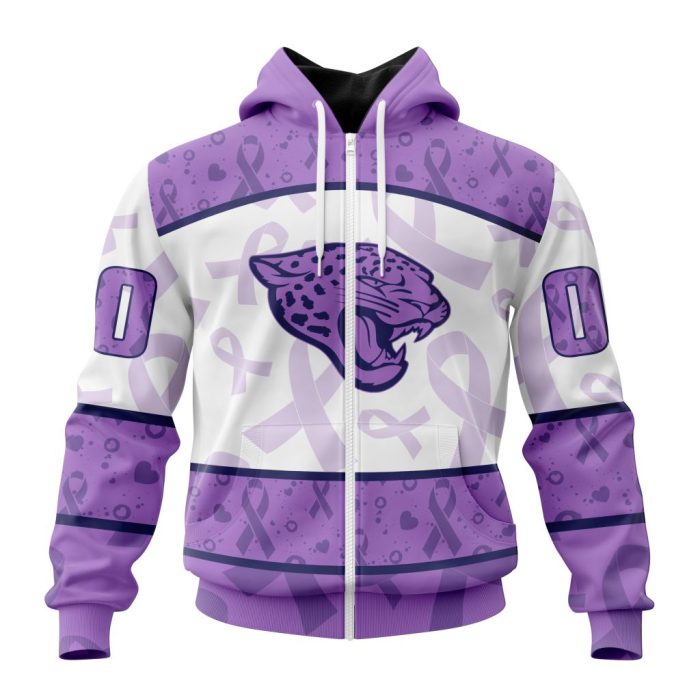 Personalized NFL Jacksonville Jaguars Special Lavender Fights Cancer Unisex Zip Hoodie TZH0784