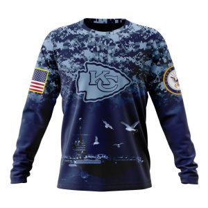 Personalized NFL Kansas City Chiefs Honor US Navy Veterans Unisex Sweatshirt SWS627