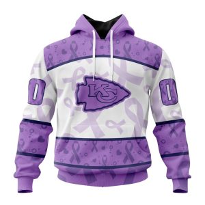 Personalized NFL Kansas City Chiefs Special Lavender Fights Cancer Unisex Hoodie TH1497