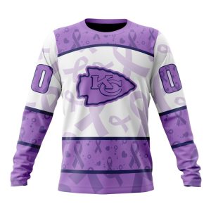 Personalized NFL Kansas City Chiefs Special Lavender Fights Cancer Unisex Sweatshirt SWS634