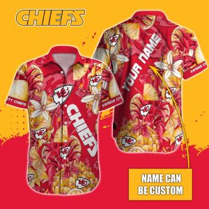 Personalized NFL Kansas City Chiefs Special Tropical Fruit Hawaiian Button Shirt HWS0729