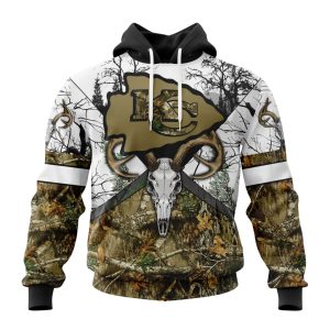 Personalized NFL Kansas City Chiefs With Deer Skull And Forest Pattern For Go Hunting Unisex Hoodie TH1504