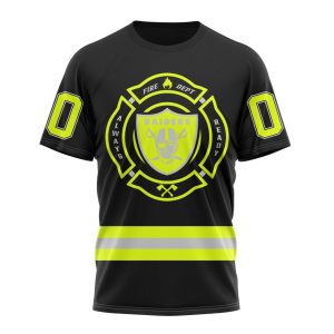 Personalized NFL Las Vegas Raiders Special FireFighter Uniform Design Unisex Tshirt TS3368