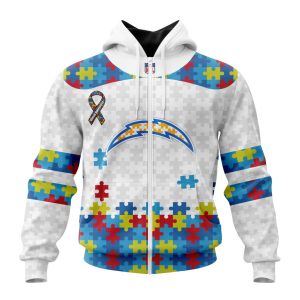 Personalized NFL Los Angeles Chargers Autism Awareness Design Unisex Hoodie TZH0831