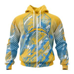 Personalized NFL Los Angeles Chargers Fearless Against Childhood Cancers Unisex Zip Hoodie TZH0833