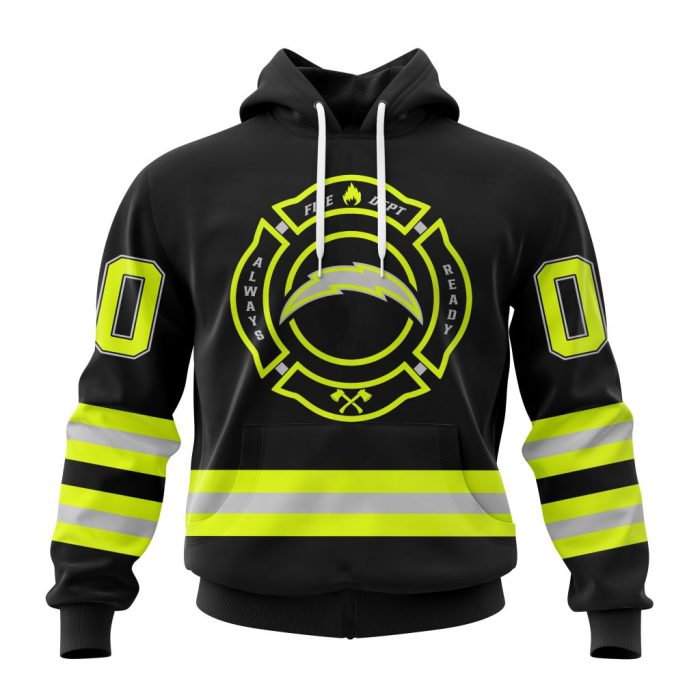 Personalized NFL Los Angeles Chargers Special FireFighter Uniform Design Unisex Hoodie TH1534