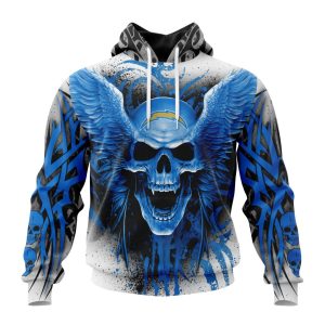 Personalized NFL Los Angeles Chargers Special Kits With Skull Art Unisex Hoodie TH1536