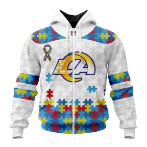 Personalized NFL Los Angeles Rams Autism Awareness Design Unisex Hoodie TZH0851