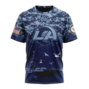 Personalized NFL Los Angeles Rams Honor US Navy Veterans Unisex Tshirt TS3404