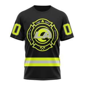 Personalized NFL Los Angeles Rams Special FireFighter Uniform Design Unisex Tshirt TS3408