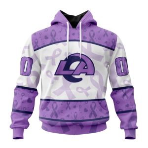 Personalized NFL Los Angeles Rams Special Lavender Fights Cancer Unisex Hoodie TH1557