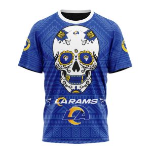 Personalized NFL Los Angeles Rams Specialized Kits For Dia De Muertos Unisex Tshirt TS3415