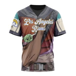 Personalized NFL Los Angeles Rams Specialized Mandalorian And Baby Yoda Unisex Tshirt TS3416