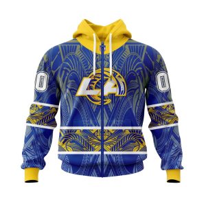 Personalized NFL Los Angeles Rams Specialized Native With Samoa Culture Unisex Zip Hoodie TZH0869
