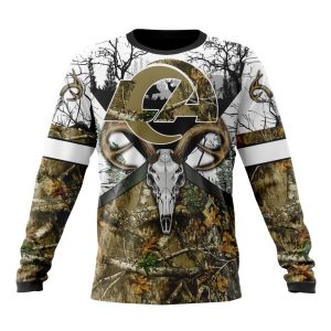 Personalized NFL Los Angeles Rams With Deer Skull And Forest Pattern For Go Hunting Unisex Sweatshirt SWS701