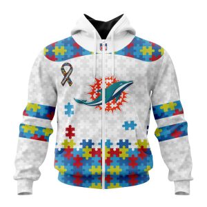 Personalized NFL Miami Dolphins Autism Awareness Design Unisex Hoodie TZH0871